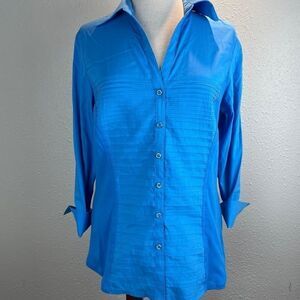 NWT Sharagano Blue Button Down Shirt Size L